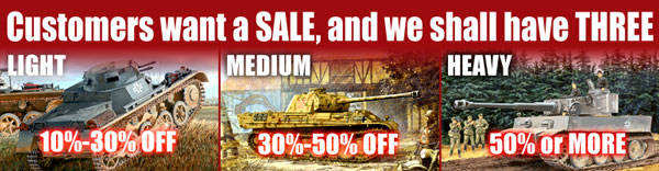 Weekly Sale Three Sales EVERYWEEK - Light, Medium or Heavy!